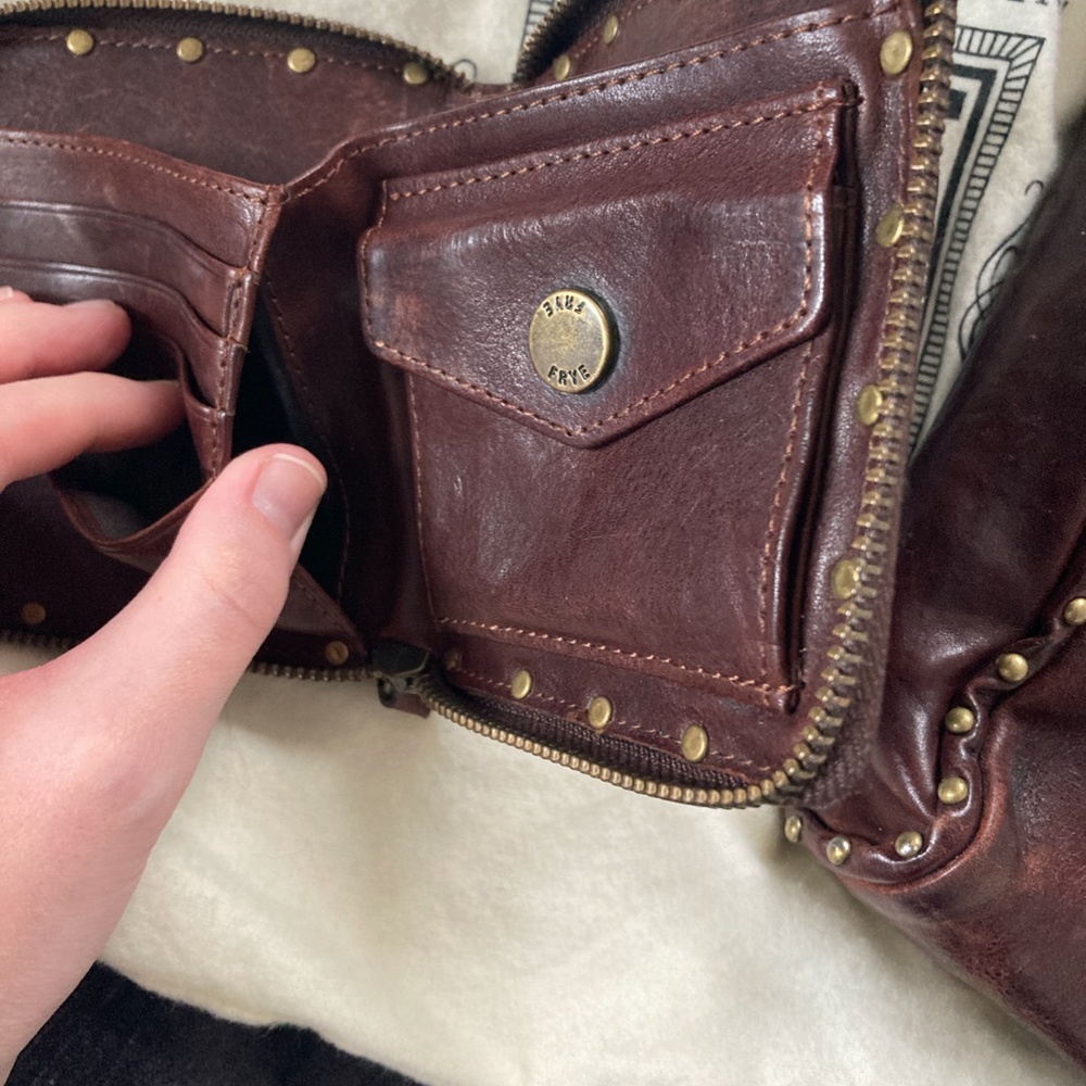 RARE Frye Roxanne Magazine Crossbody and Wallet in Dark Brown - Picture 6 of 16